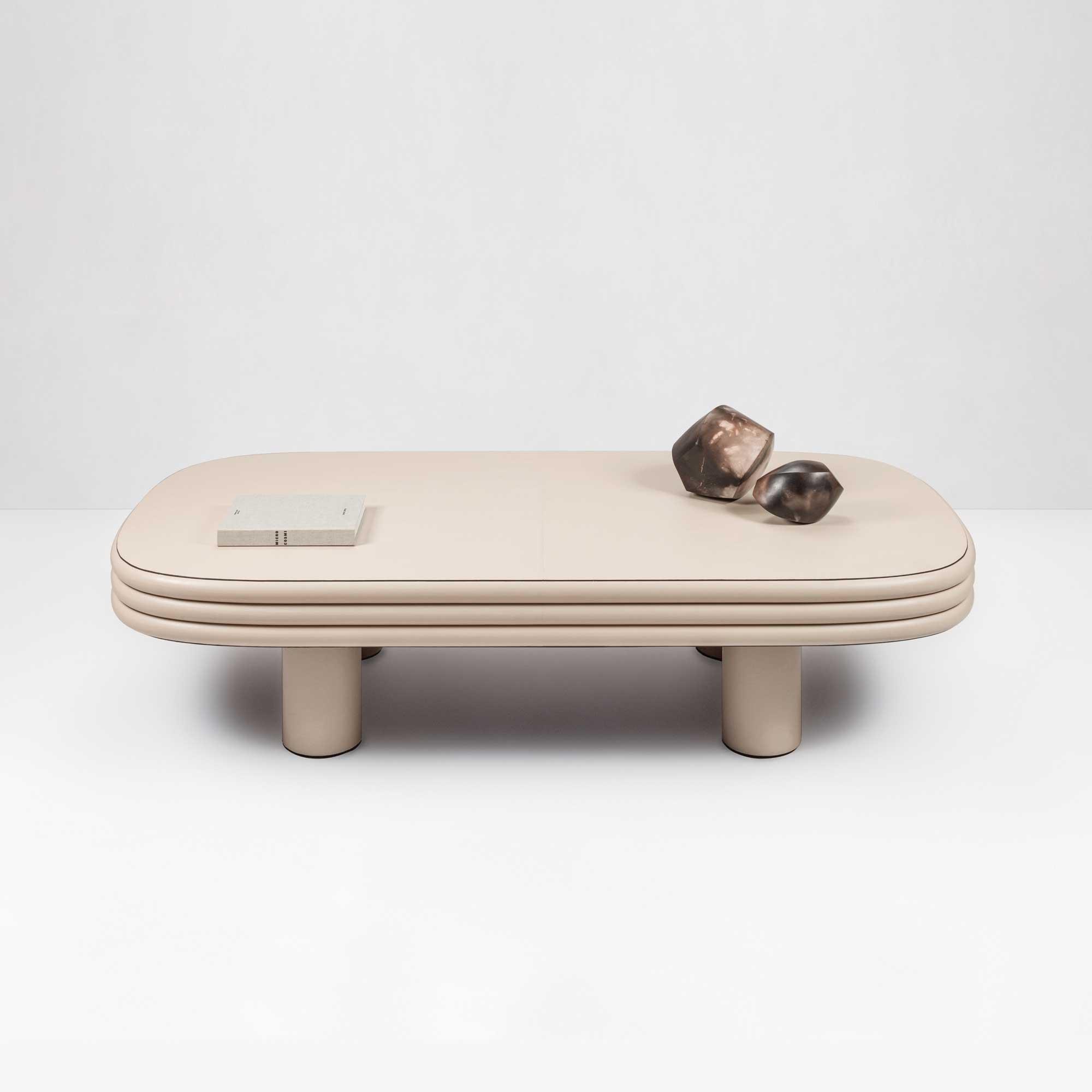 SCALA LEATHER RECTANGULAR COFFEE TABLE GIOBAGNARA South Hill Home